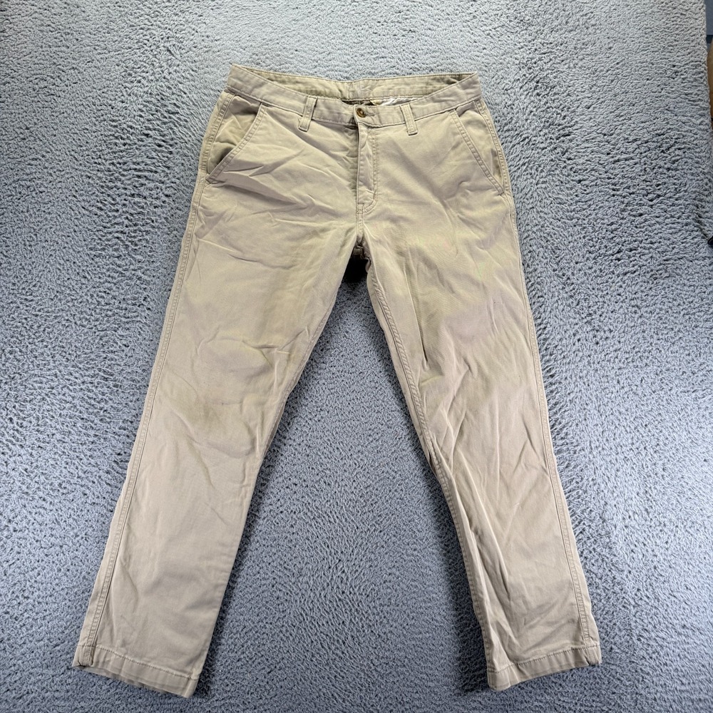 True Craft Pant Mens 34x30 Beige Cotton Khakis Straight Workwear Utility Stretch